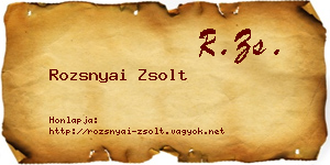 Rozsnyai Zsolt névjegykártya